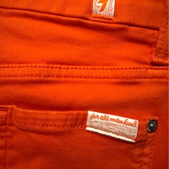 7 For All Mankind Bright Orange Jeans Size 26 - Picture 5 of 7